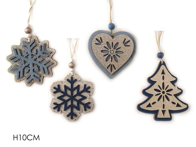 ΣΤΟΛΙΔΙ ΞΥΛΙΝΟ 10cm XMAS ΓΚΡΙ ΜΕ ΧΡΥΣΟ GLITTER