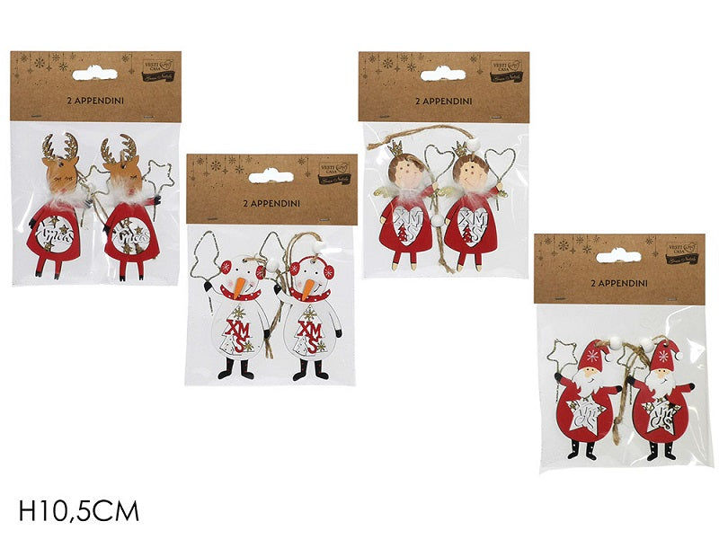 ΣΤΟΛΙΔΙ ΞΥΛΙΝΟ ΚΟΚΚΙΝΟ 10.5cm ΣΕΤ 2ΤΕΜ ΜΕ ΧΡΥΣΟ GLITTER