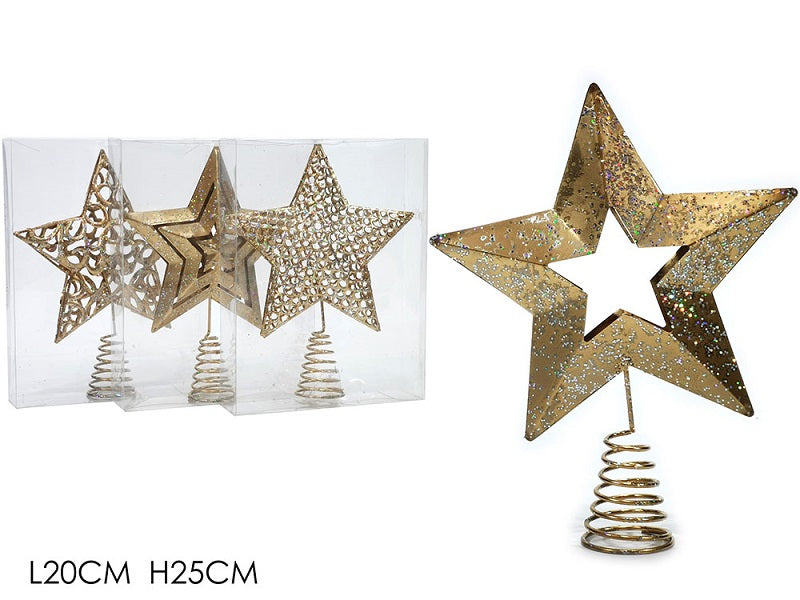 ΚΟΡΥΦΗ ΑΣΤΕΡΙ ΧΡΥΣΟ GLITTER 25εκ XMAS