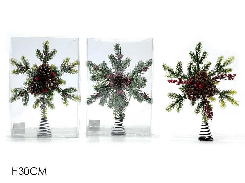 ΚΟΡΥΦΗ ΚΛΑΔΙΑ ΜΕ ΓΚΙ ΚΑΙ ΚΟΥΚΟΥΝΑΡΕΣ 30εκ XMAS