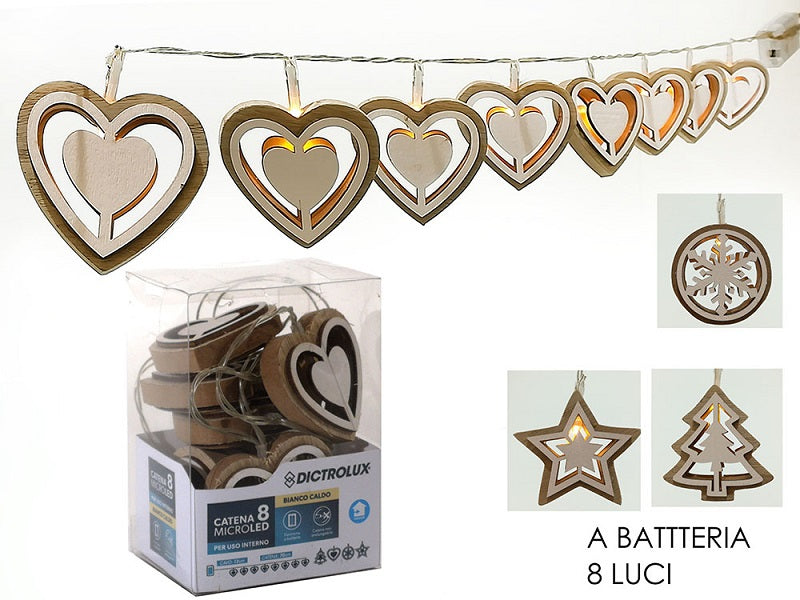 ΦΩΤΑΚΙΑ 8LED ΘΕΡΜΟ ΞΥΛΙΝΑ 83cm ΜΠΑΤΑΡΙΑΣ