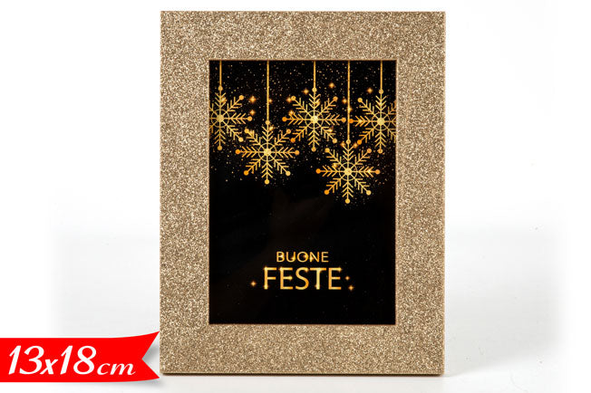 ΦΩΤΟΓΡΑΦΟΘΗΚΗ ΠΛΑΣΤΙΚΗ 13x18εκ GLITTER ΧΡΥΣΗ