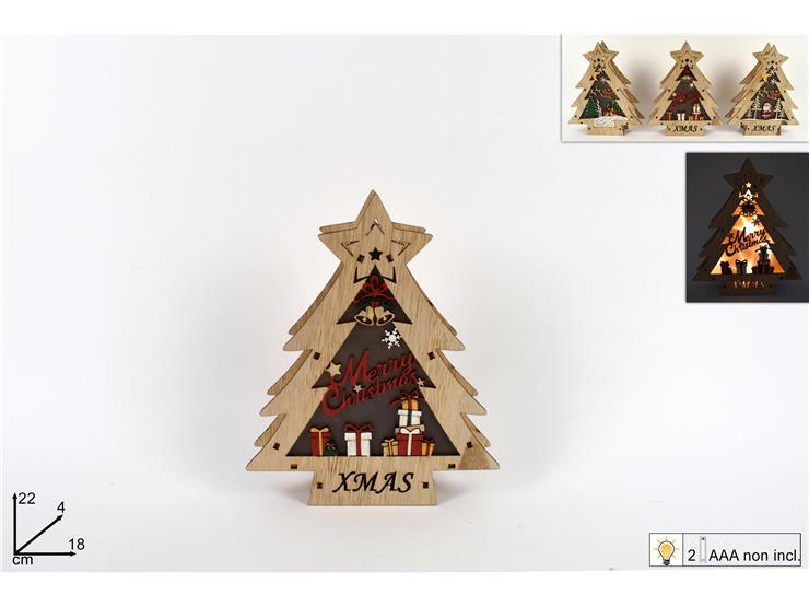 ΔΕΝΤΡΟ ΞΥΛΙΝΟ 22εκ ΦΩΤΙΖΟΜΕΝΟ ΜΠΑΤΑΡΙΑΣ