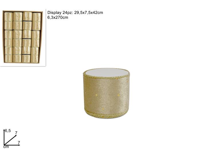 ΚΟΡΔΕΛΑ 6.3x270εκ XMAS ΣΑΜΠΑΝΙ ΒΕΛΟΥΔΟ ΜΕ ΧΡΥΣΑ ΑΣΤΕΡΑΚΙΑ