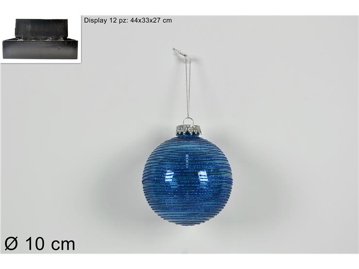 ΜΠΑΛΑ XMAS 10εκ ΜΠΛΕ GLITTER