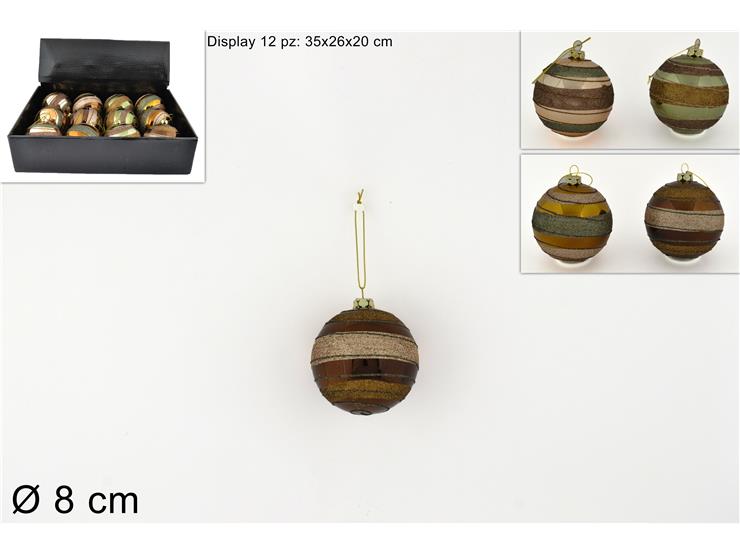 ΜΠΑΛΑ XMAS 8εκ ΜΠΡΟΝΖΕ ΡΙΓΕ GLITTER