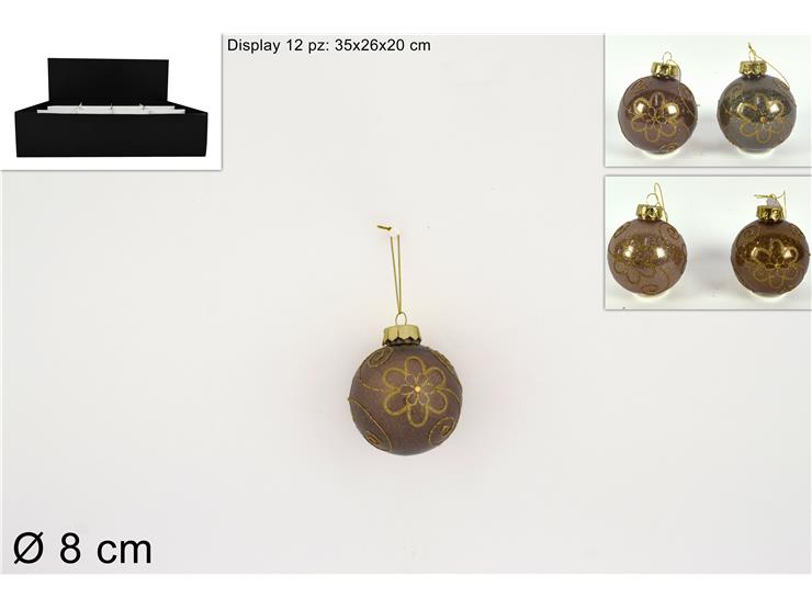 ΜΠΑΛΑ XMAS 8εκ ΧΡΥΣΗ ΜΕ ΛΟΥΛΟΥΔΙ GLITTER