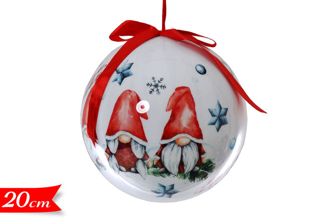 ΜΠΑΛΑ XMAS 20εκ ΛΕΥΚΗ ΜΕ ΝΑΝΟΥΣ