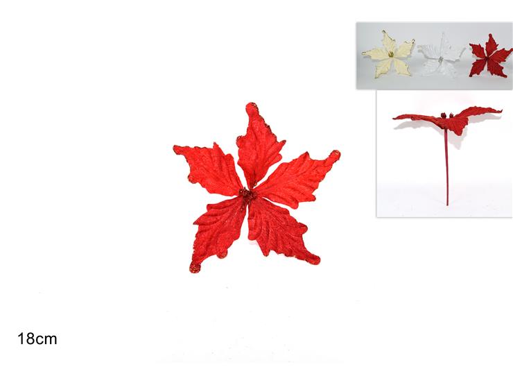 ΛΟΥΛΟΥΔΙ XMAS ΚΛΑΔΑΚΙ ΒΕΛΟΥΔΟ ΜΕ GLITTER 18εκ