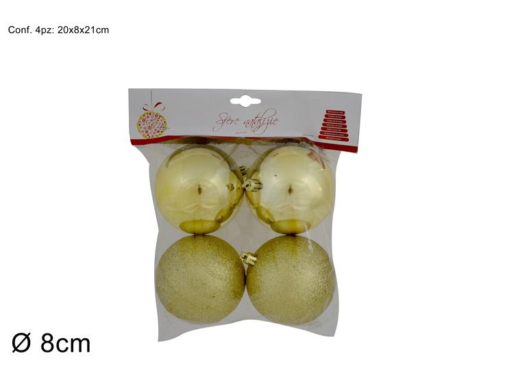 ΜΠΑΛΑ XMAS 4ΤΕΜ ΧΡΥΣΟ 8εκ GLITTER