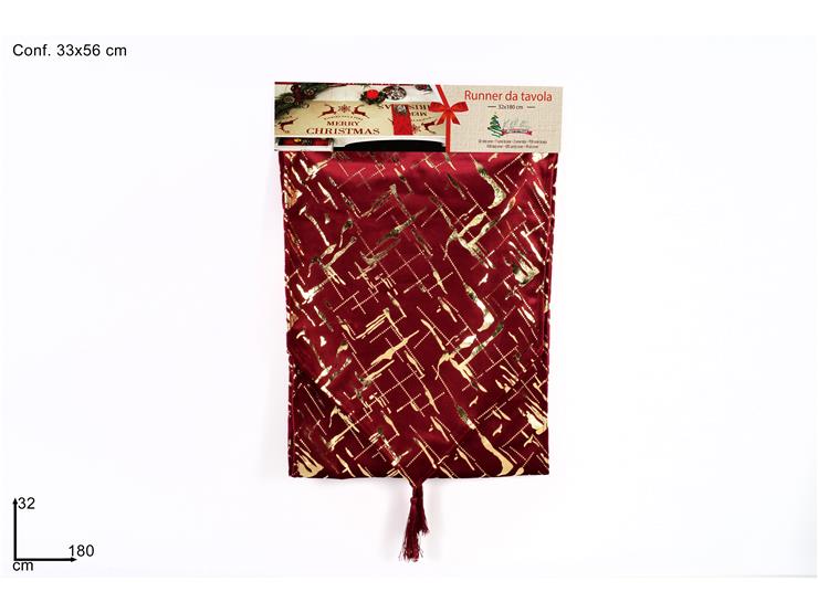 ΡΑΝΕΡ XMAS 32x180cm ΜΠΟΡΝΤΩ ΒΕΛΟΥΔΟ ΜΕ ΧΡΥΣΟ GLITTER