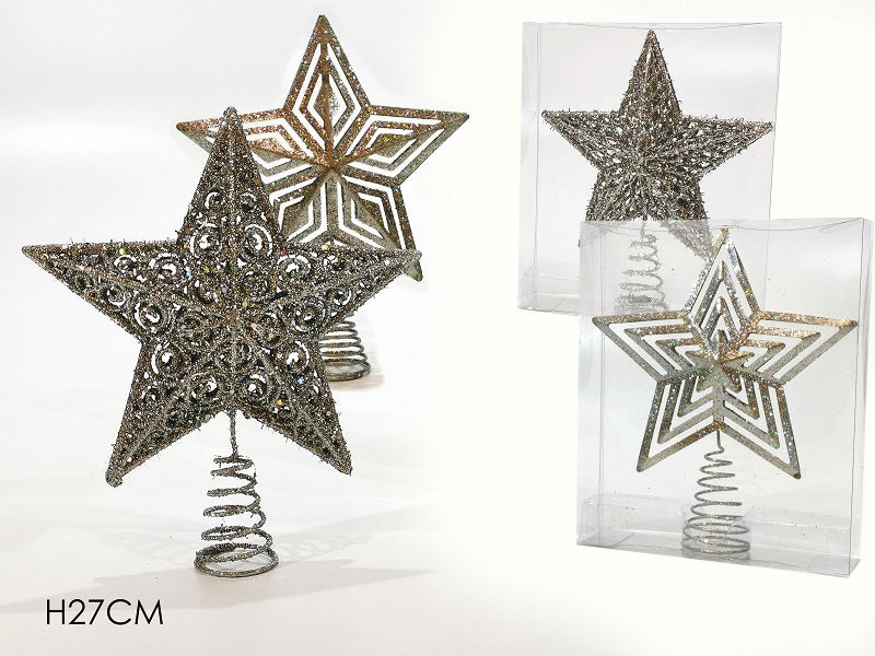 ΚΟΡΥΦΗ ΑΣΗΜΙ GLITTER 27εκ XMAS