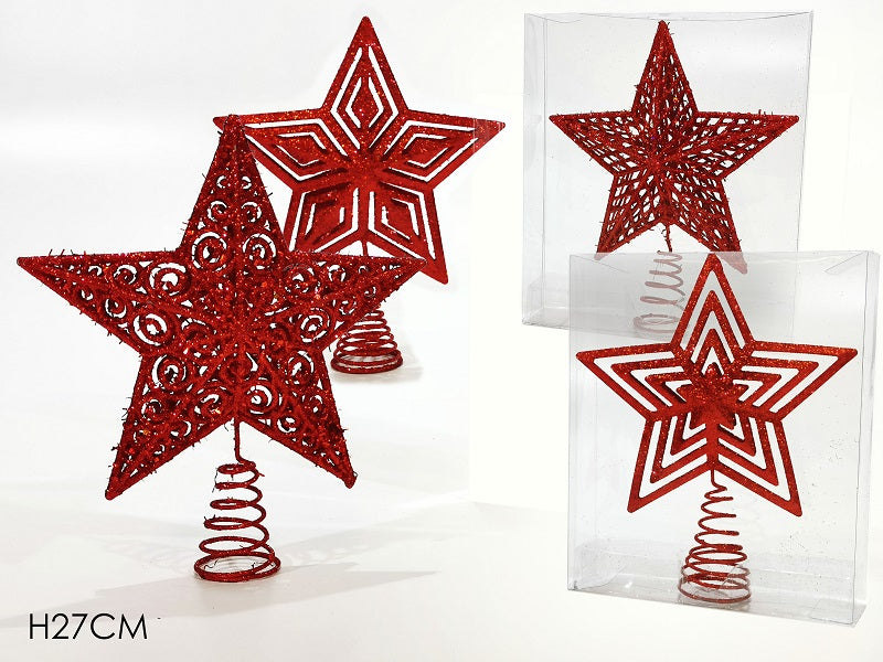 ΚΟΡΥΦΗ ΚΟΚΚΙΝΟ GLITTER 27εκ XMAS