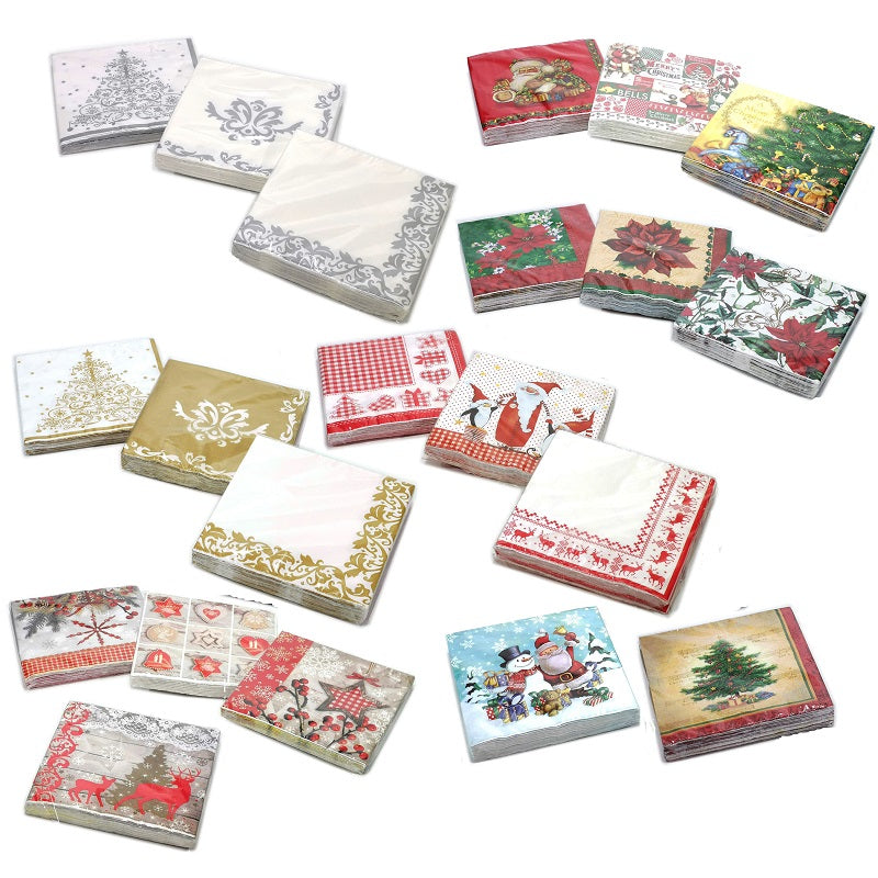 ΧΑΡΤΟΠΕΤΣΕΤΕΣ XMAS ΠΟΛΥΤΕΛΕΙΑΣ 3Φ 33x33εκ 20ΤΕΜ VESTI CASA