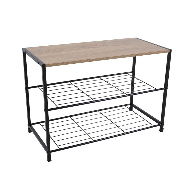 ΡΑΦΙΕΡΑ ΜΕΤΑΛΛΙΚΗ ΜΕ ΞΥΛΟ ΜΕ 3 ΡΑΦΙΑ 63x30x44.5εκ