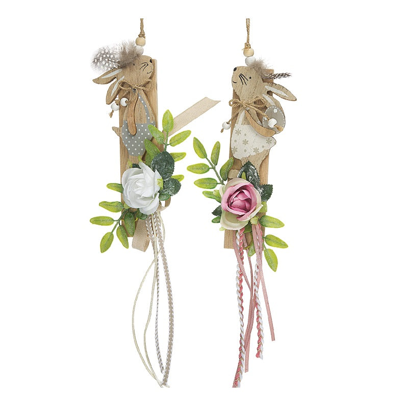 ΣΤΟΛΙΣΜΟΣ ΛΑΜΠΑΔΑΣ ΚΟΥΝΕΛΑΚΙ ΜΕ ΑΝΘΗ & ΚΟΡΔΕΛΕΣ ΚΡΕΜΑΣΤΟ 45cm