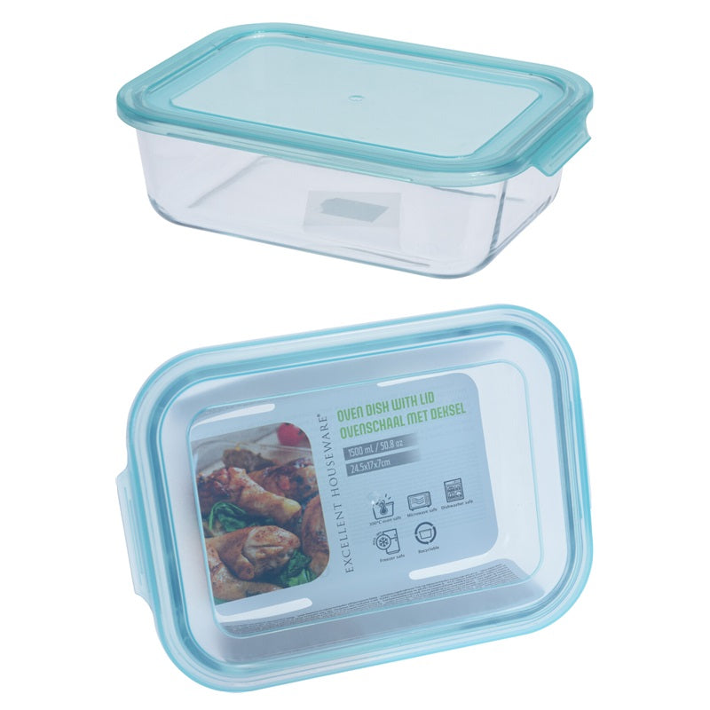 ΦΑΓΗΤΟΔΟΧΕΙΟ ΓΥΑΛΙΝΟ 1500ml 24.5x17x7cm TERMOLEX