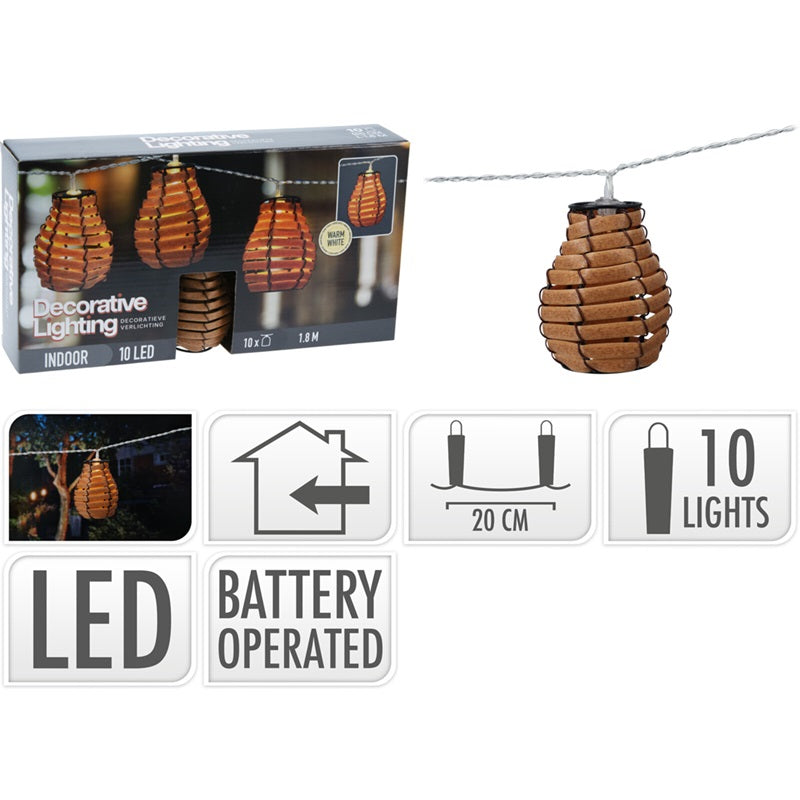 ΓΙΡΛΑΝΤΑ ΦΑΝΑΡΑΚΙΑ 10 LED ΘΕΡΜΟ 1.8m