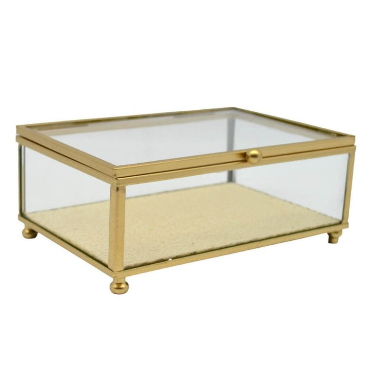 ΜΠΙΖΟΥΤΙΕΡΑ ΓΥΑΛΙΝΗ ΜΕ ΧΡΥΣΟ ΠΛΑΙΣΙΟ 15x10x6εκ ANKOR