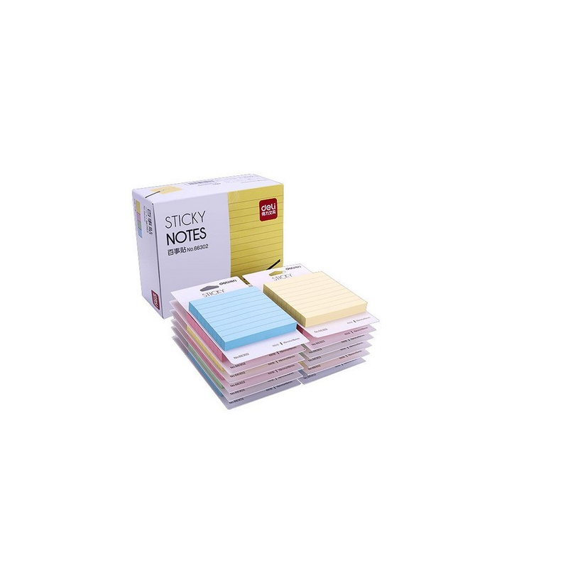 ΧΑΡΤΑΚΙΑ ΣΗΜΕΙΩΣΕΩΝ ΑΥΤΟΚΟΛΛΗΤΑ ΡΙΓΕ 7.6x7.6εκ 100Φ DELI