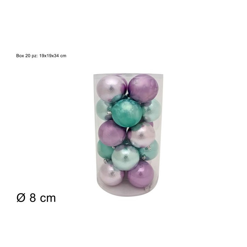 ΜΠΑΛΑ XMAS 20ΤΕΜ ΜΩΒ ΦΥΣΤΙΚΙ 8cm