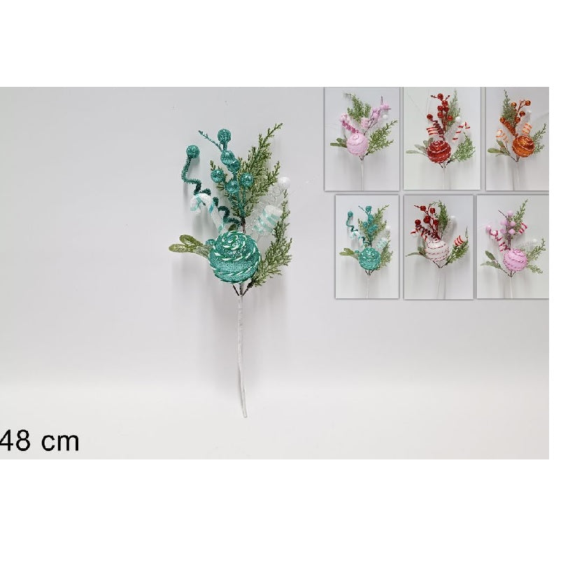 ΚΛΑΔΙ ΜΕ GLITTER ΚΑΙ ΣΤΟΛΙΔΙΑ 48εκ XMAS