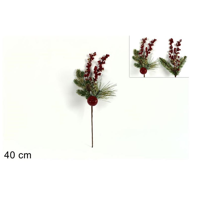 ΚΛΑΔΙ ΜΕ GLITTER ΓΚΙ ΜΗΛΟ ΚΟΥΚΟΥΝΑΡΙ 40εκ XMAS