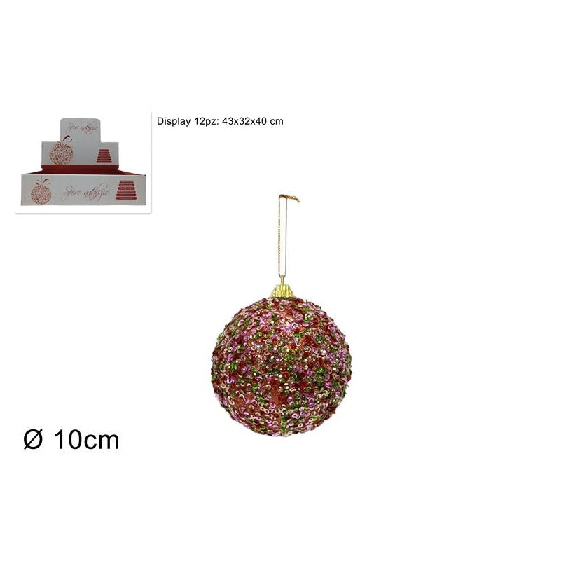 ΜΠΑΛΑ XMAS 10εκ ΠΟΛΥΧΡΩΜΗ GLITTER