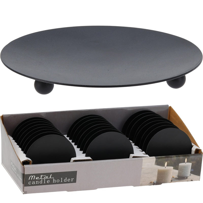 ΒΑΣΗ ΜΕΤΑΛΛΙΚΗ ΜΑΥΡΗ ΓΙΑ ΚΕΡΙ 8.5x1cm