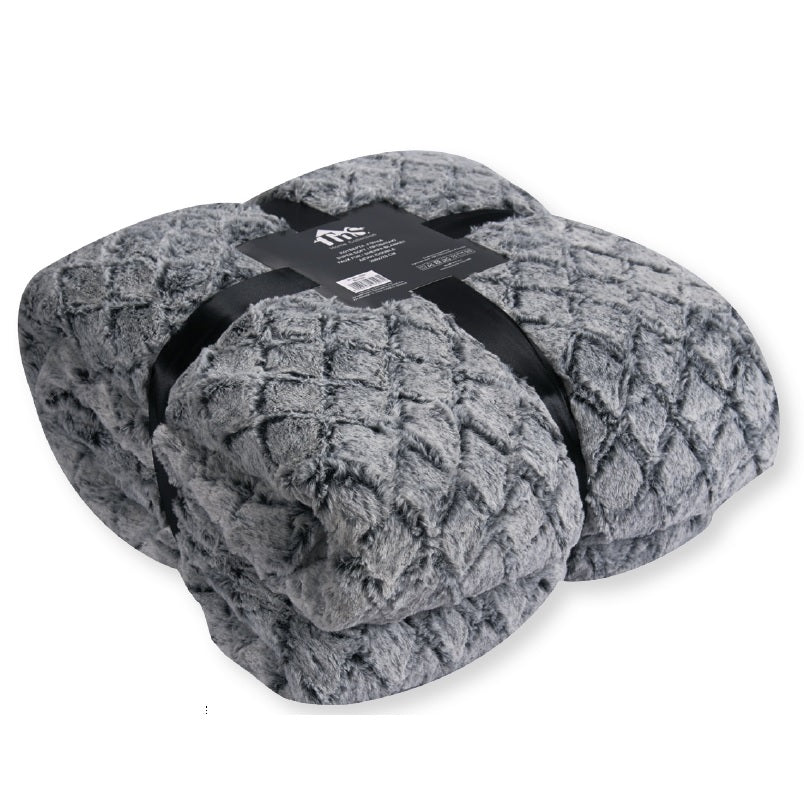 ΚΟΥΒΕΡΤΑ 160x220cm ΓΟΥΝΑ SUPER SOFT ΠΡΟΒΑΤΑΚΙ ΓΚΡΙ TNS