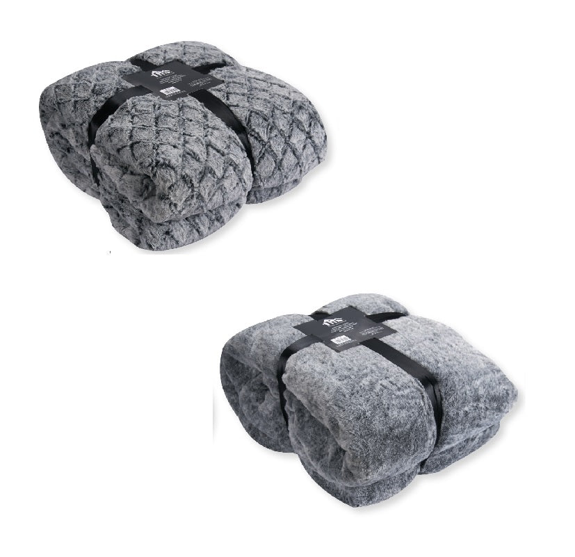 ΚΟΥΒΕΡΤΑ 160x220cm ΓΟΥΝΑ SUPER SOFT ΠΡΟΒΑΤΑΚΙ ΓΚΡΙ TNS