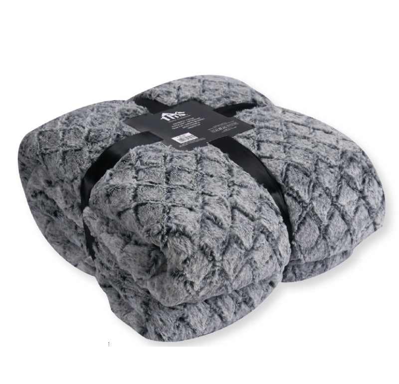 ΚΟΥΒΕΡΤΑ 200x220cm ΓΟΥΝΑ SUPER SOFT ΠΡΟΒΑΤΑΚΙ ΓΚΡΙ TNS