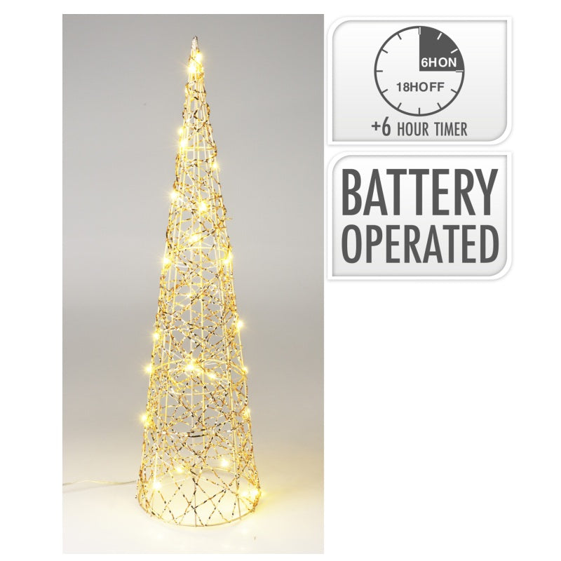 ΔΕΝΤΡΟ XMAS ΜΕ ΦΩΣ ΜΠΑΤΑΡΙΑΣ LED 16x60cm