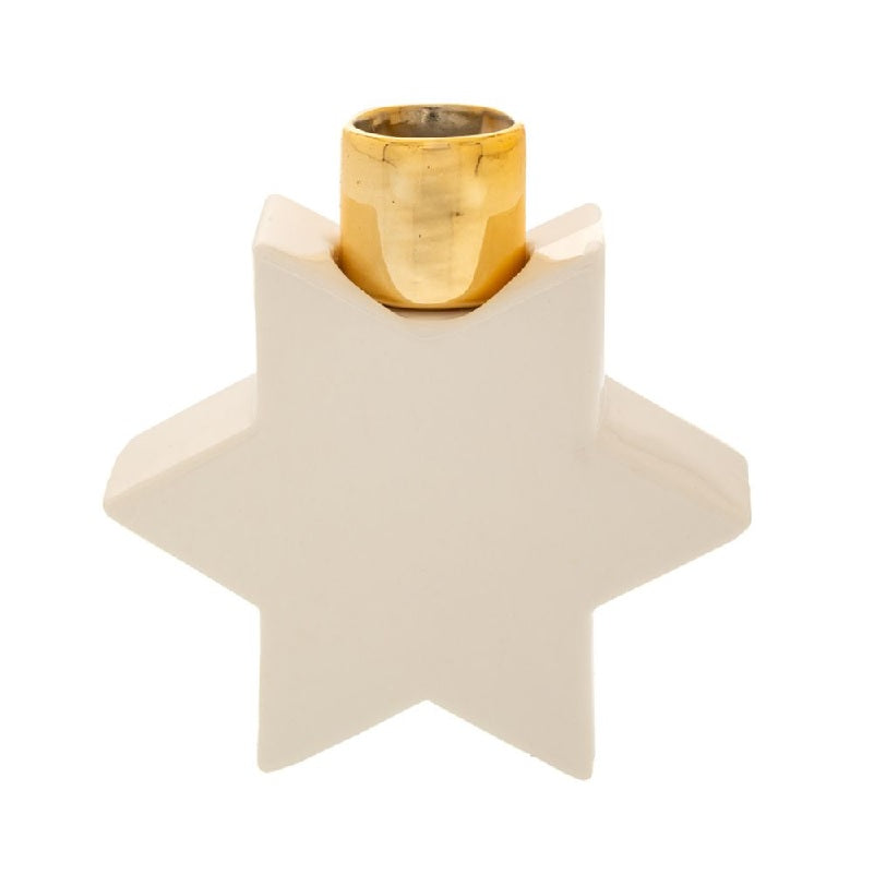 ΚΗΡΟΠΗΡΙΟ ΑΣΤΕΡΙ ΛΕΥΚΟ ΧΡΥΣΟ ΚΕΡΑΜΙΚΟ 12x4cm