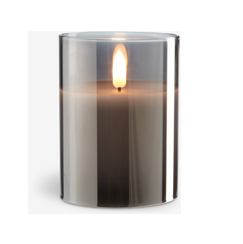 ΚΕΡΙ LED ΣΕ ΓΥΑΛΙ ΣΑΜΠΑΝΙ & ΓΚΡΙ 7.5x10cm