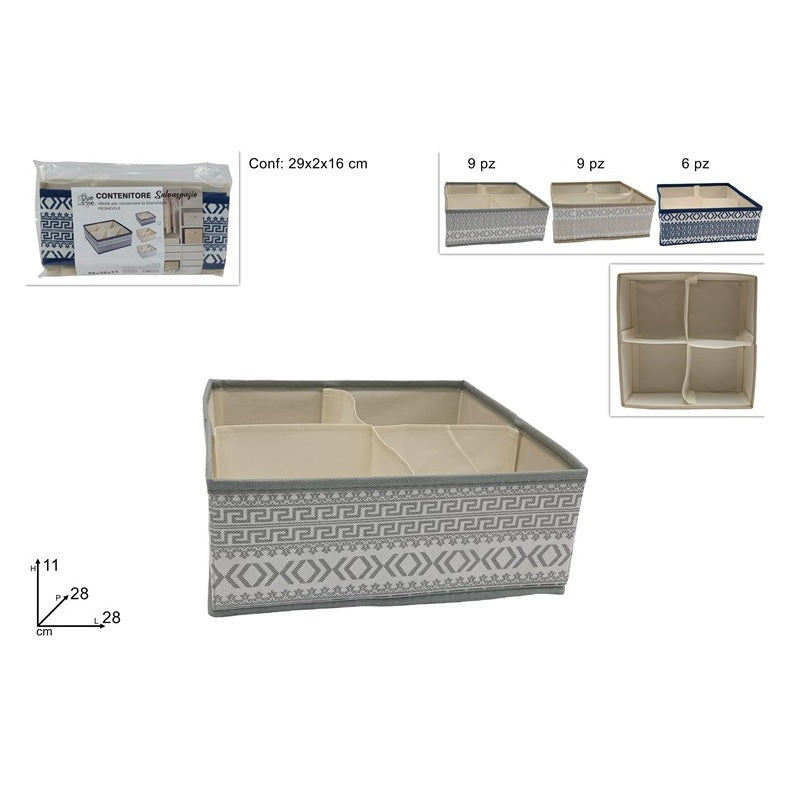 ΘΗΚΗ ΑΠΟΘΗΚΕΥΣΗΣ 4 ΘΕΣΕΩΝ 28x28x11εκ NONWOVEN ΜΕ ΣΧΕΔΙΑ