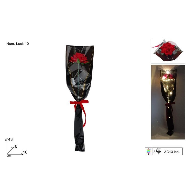 ΤΡΙΑΝΤΑΦΥΛΛΟ ΚΟΚΚΙΝΟ 43cm ΜΕ 10 LED