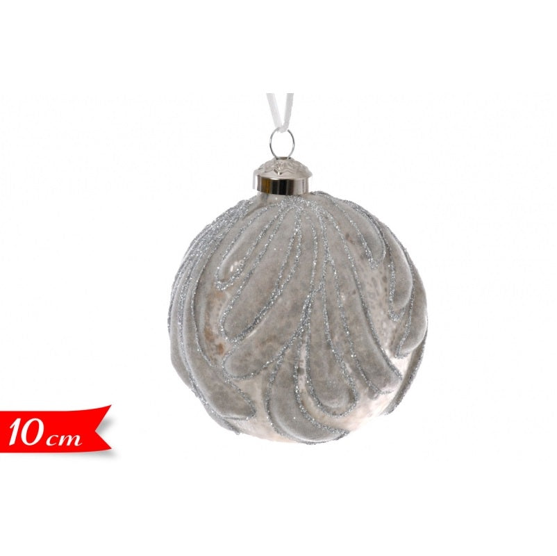 ΜΠΑΛΑ XMAS 10εκ ΓΥΑΛΙΝΗ ΒΕΛΟΥΤΕ