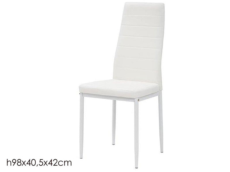 ΚΑΡΕΚΛΑ ΤΡΑΠΕΖΑΡΙΑΣ 40.5x42x98cm ΔΕΡΜΑΤΊΝΗ ΛΕΥΚΗ