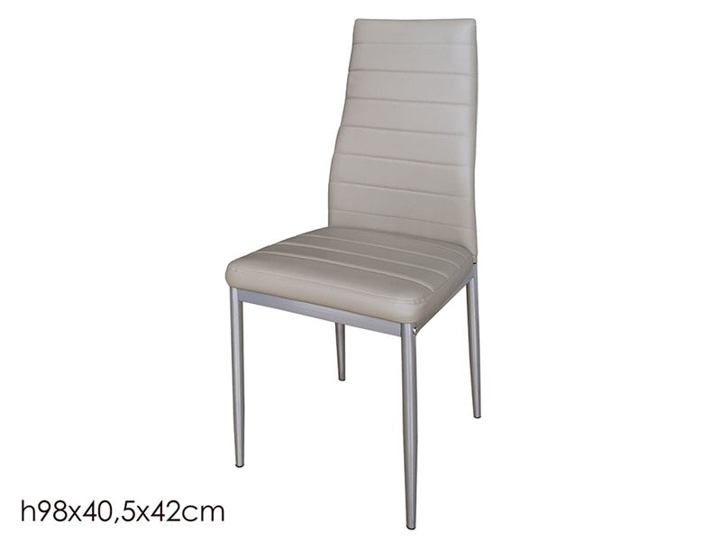 ΚΑΡΕΚΛΑ ΤΡΑΠΕΖΑΡΙΑΣ 40.5x42x98cm ΔΕΡΜΑΤΊΝΗ ΜΠΕΖ