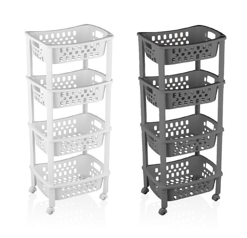 ΤΡΟΛΕΥ 4 ΘΕΣΕΩΝ ΠΛΑΣΤΙΚΟ ΜΕ ΡΟΔΕΣ 40x96x30cm