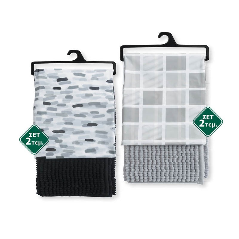 ΚΟΥΡΤΙΝΑ ΜΠΑΝΙΟΥ ΣΕΤ ΜΕ ΠΑΤΑΚΙ ΜΙΚΡΟΦΙΜΠΡΑ TNS