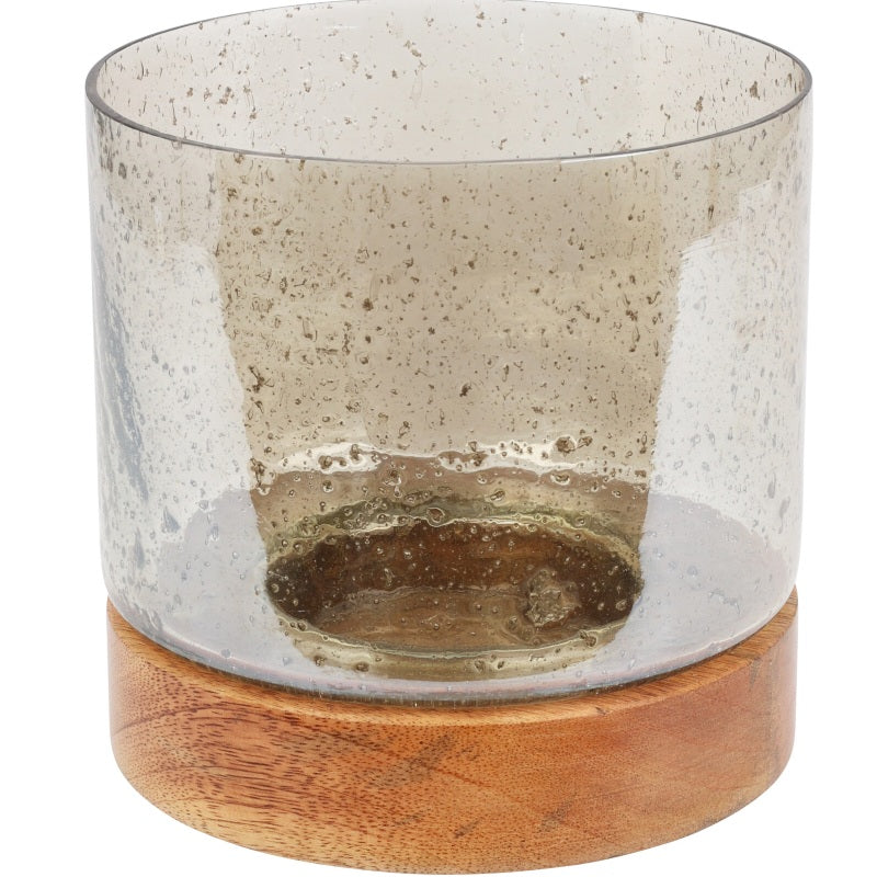 ΓΥΑΛΑ ΣΕ ΒΑΣΗ ΞΥΛΙΝΗ 17x7cm