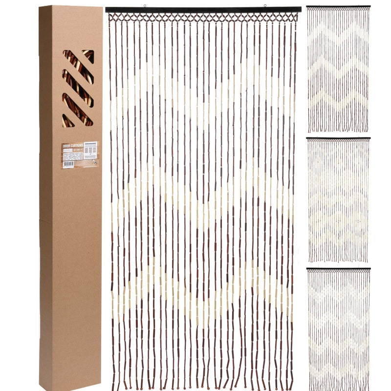 ΚΟΥΡΤΙΝΑ ΠΟΡΤΑΣ BAMBOO ΧΑΝΤΡΕΣ 90x180cm ΜΠΕΖ ΣΧΕΔΙΟ
