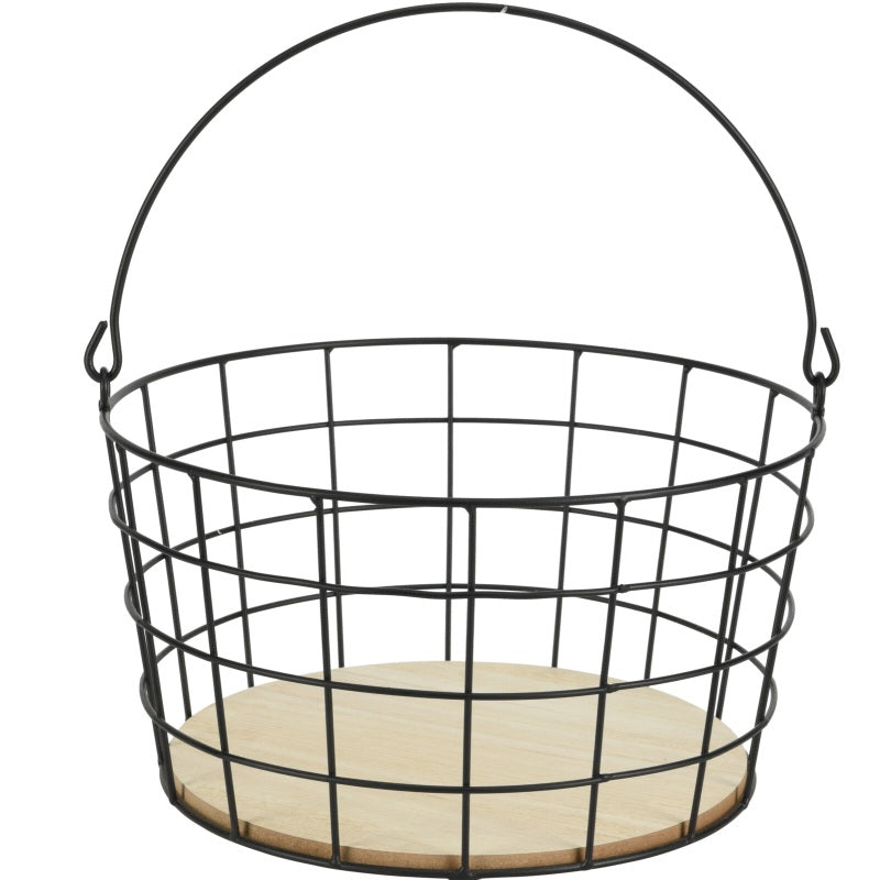 ΚΑΛΑΘΙ ΜΕΤΑΛΛΙΚΟ ΞΥΛΙΝΗ ΒΑΣΗ 28x28x15cm ΜΕ ΧΕΡΟΥΛΙ