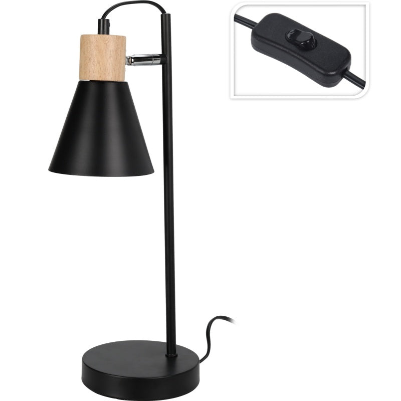 ΛΑΜΠΑΤΕΡ ΓΡΑΦΕΙΟΥ ΜΕΤΑΛΛΙΚΟ ΜΑΥΡΟ ΜΕ ΞΥΛΟ 14x44cm