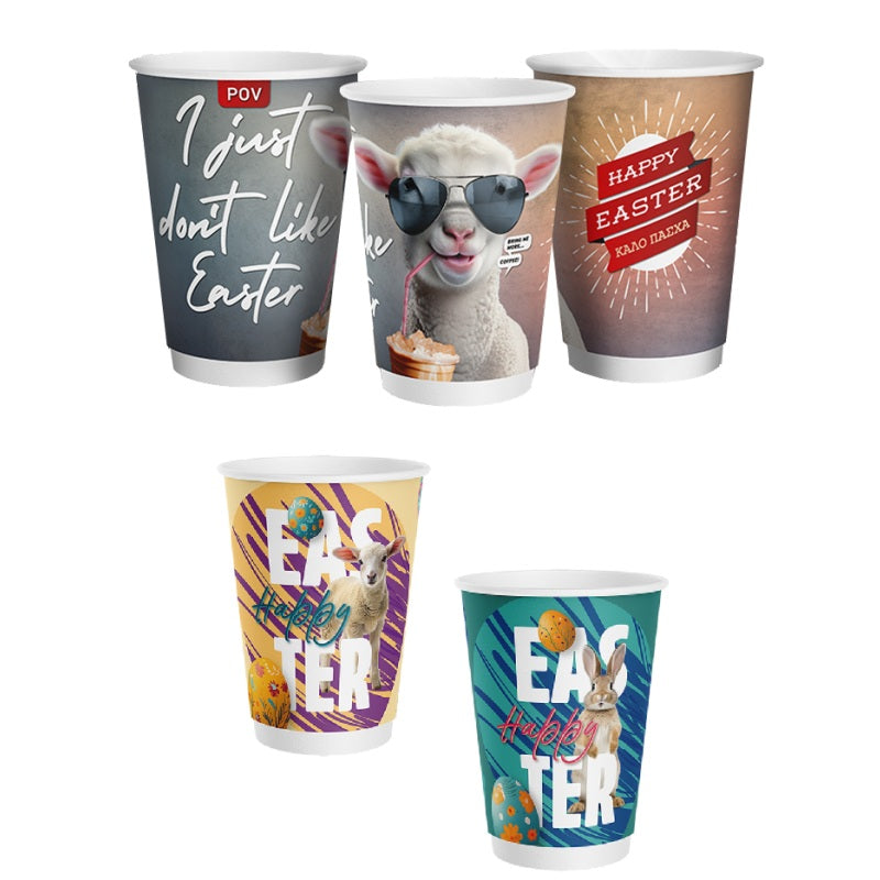 ΠΟΤΗΡΙΑ ΧΑΡΤΙΝΑ 14oz EASTER 25ΤΕΜ