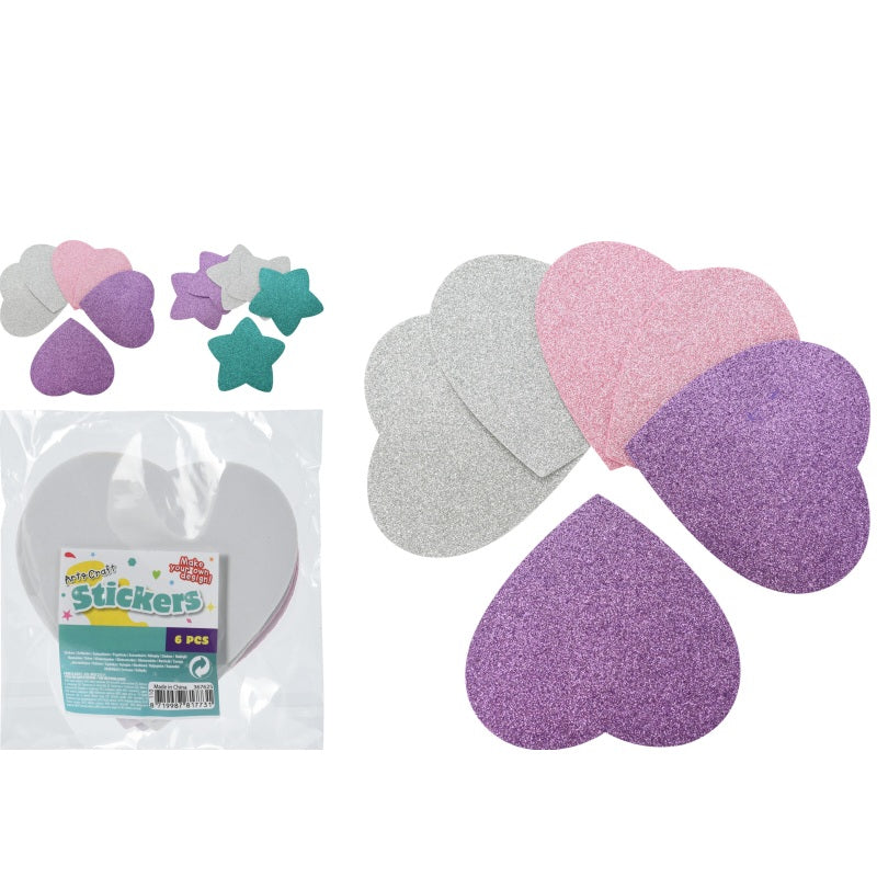 ΑΥΤΟΚΟΛΛΗΤΑ ΑΦΡΩΔΗ GLITTER 13x13cm 6TEM ART & CRAFT