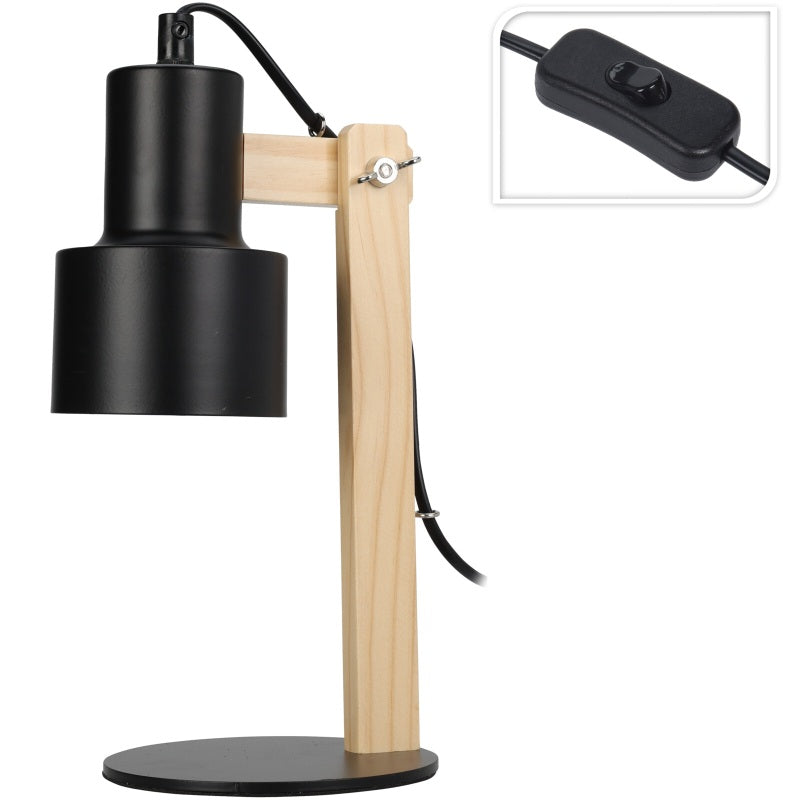 ΛΑΜΠΑΤΕΡ ΓΡΑΦΕΙΟΥ ΜΕΤΑΛΛΙΚΟ ΜΑΥΡΟ ΜΕ ΞΥΛΟ 12x32cm