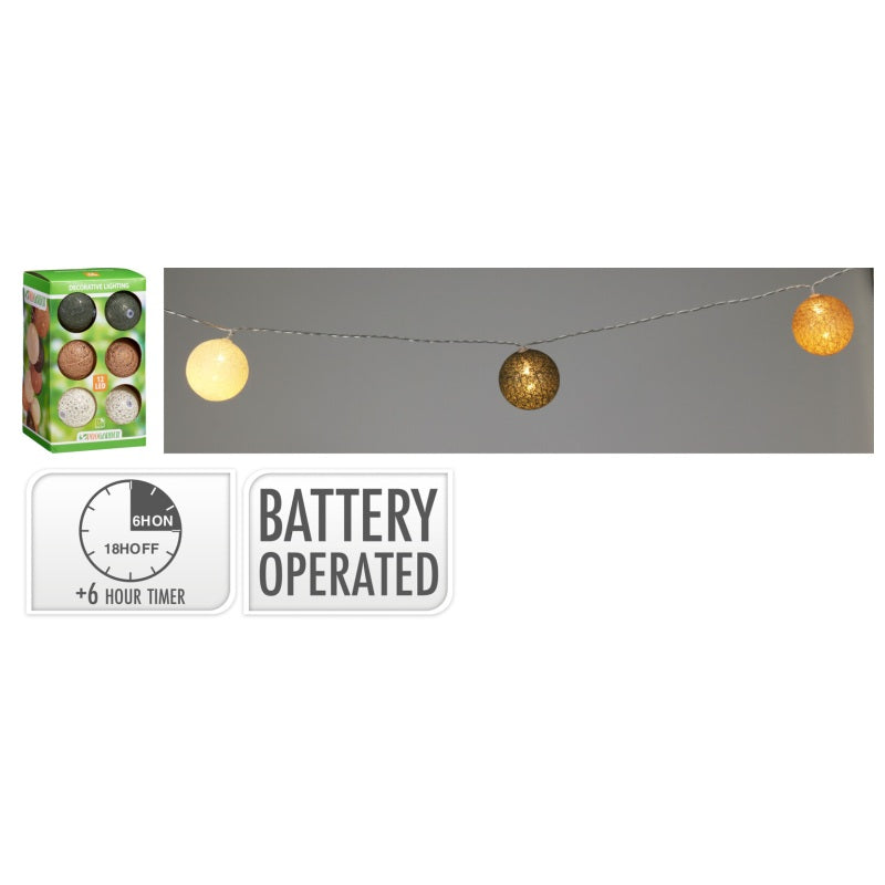 ΓΙΡΛΑΝΤΑ ΜΠΑΛΕΣ ΨΑΘΑ 6cm 12 LED ΜΕ ΔΙΑΦ.ΚΑΛΩΔΙΟ